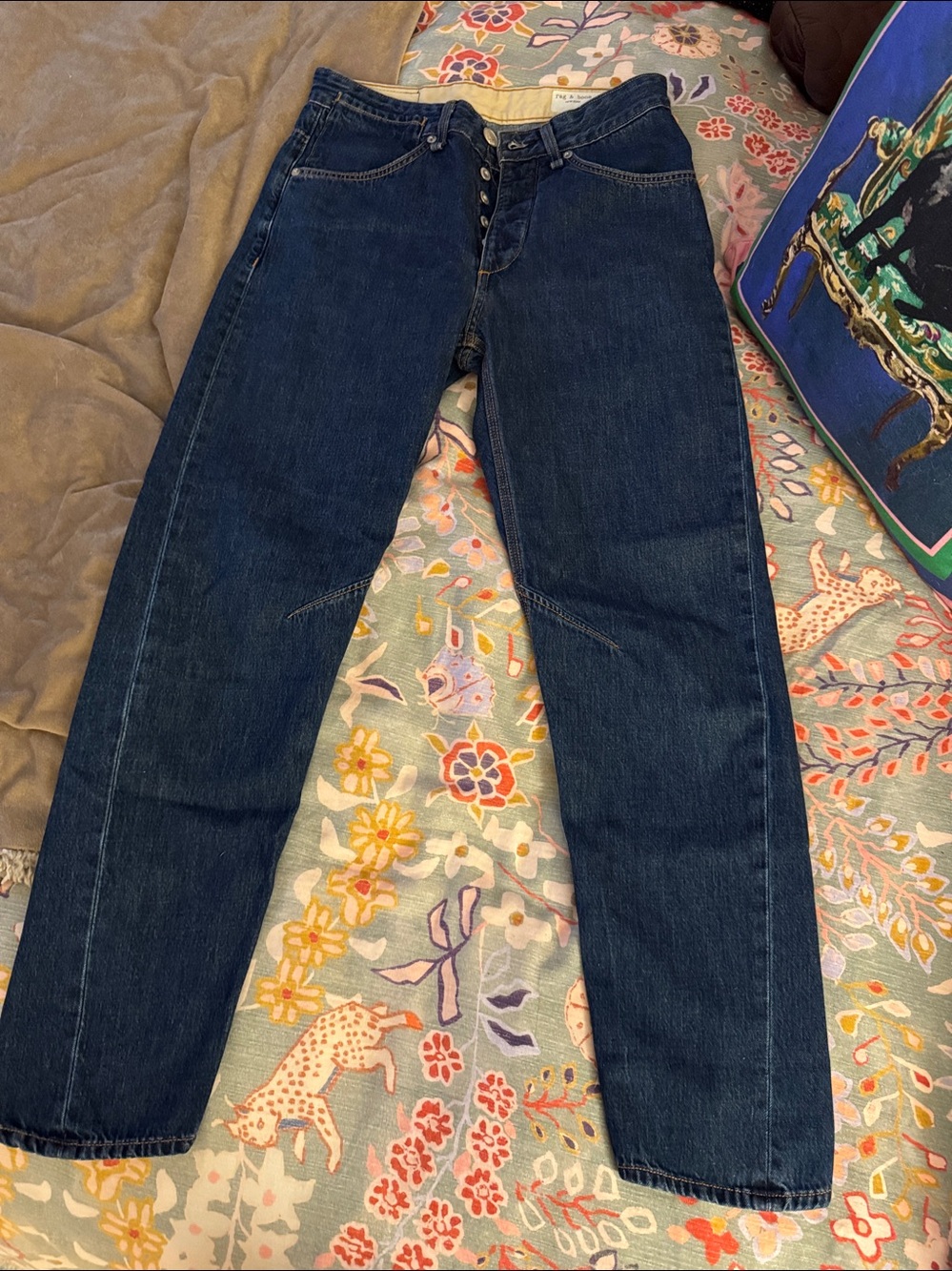 Rag & Bone Engineer High Rise Straight Jeans Size 26 Dark Indigo
